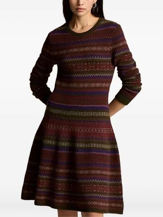 Polo Ralph Lauren Fair isle-pattern midi dress - women - Cashmere/Wool/Other fibres - S - Green