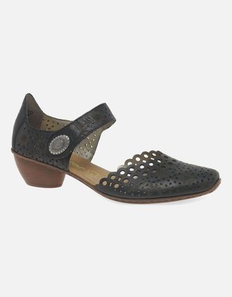 Rieker Womens Pia Womens Open Court Shoes - Black - Size: 7.5