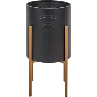 Beliani Beliani - Plant Stand Indoor Outdoor Flower Pot 32 x 32 x 58 cm Metal Black Serotina