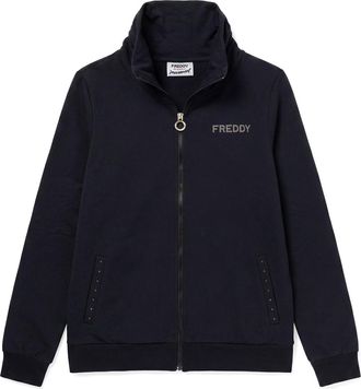 Freddy Felpa Regular con Zip e Collo Alto Arricciato Donna