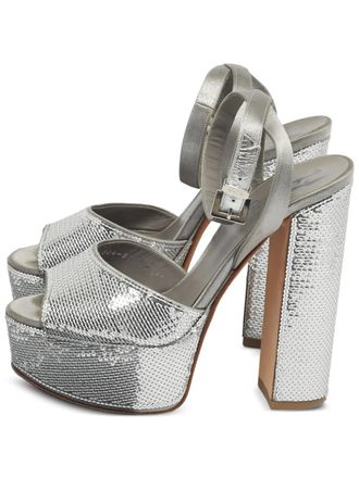 Gina sequin platform sandals - Silver