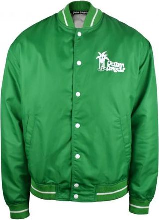 Palm Angels Douby Bomber Jacket - Heren - Bomber jackets - Groen - S - Nylon - Jassen
