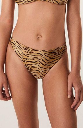 Vix Lindsay Tiger Print Bikini Bottoms in Multi at Nordstrom, Size X-Large