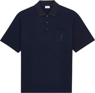 Saint Laurent Navy Blue Logo Polo