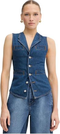 Pinko Pinko, Dames, Jassen, Blauw, Maat: XS Katoen