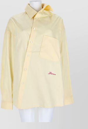 Jacquemus asymmetric cotton long-sleeve shirt