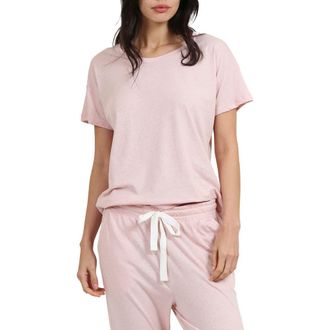Papinelle Sleepwear Jade Short Sleeve Organic Cotton Pajama Top in Pink at Nordstrom, Size X-Small