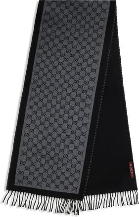 Gucci GG Jacquard Wool Scarf - Gray