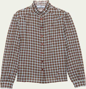 Prada Silk Georgette Button-Front Blouse