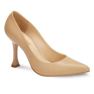 Andrea Womens Sculpture Stiletto Pumps In Beige