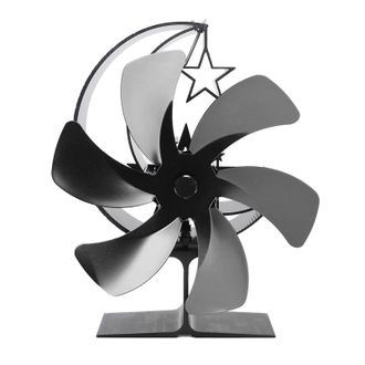 OEM Ventilador Para Estufa De 6 Aspas, Ventilador Para Chimenea, Alimentado Por Calor, Circulaci&oacute;n De Aire R&aacute;pida, Patr&oacute;n De Media Luna, Ventilador Termoe