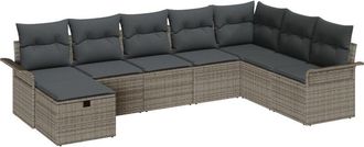 vidaXL Vidaxl - Garden Sofa Set 8 pcs Grey 297.5 x 187.5 x 85 cm Poly rattan