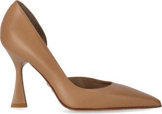 Sergio Levantesi Beige Leren Pump met 10 cm Hak - Dames - Pumps - Beige - 36 EU - Leer - Schoenen