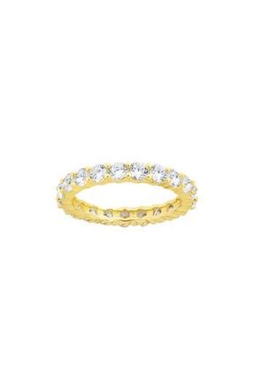 Sterling Forever 14K Gold Plated Sterling Silver Cubic Zirconia Eternity Ring at Nordstrom Rack, Size 6