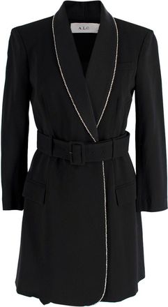 A.L.C. A.L.C Diamante Trimmed Black Blazer Belted Dress Size XS