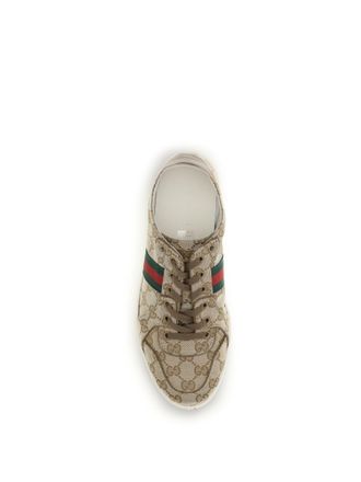 Gucci Mens Sneakers Stretch Gg Fabric Vint Sand-Cashew-Vrv Upper Trainers Sand/cashew/vrv