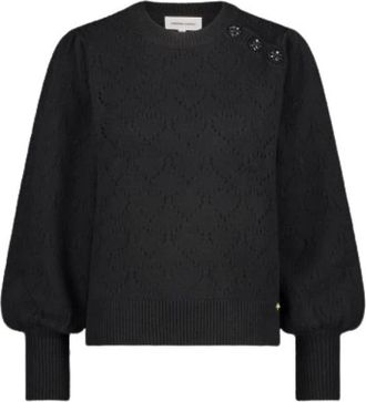Fab By Fabienne Chapot Hart Gebreide Trui Diana Stijl - Dames - Ronde hals truien - Zwart - XL - Katoen - Truien & Vesten