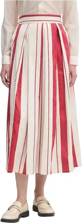 Benetton Uitlopende midi-rok - Dames - Rokken - Veelkleurig - Maat: XS Katoen