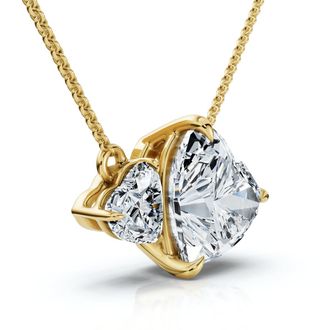 Pompeii3 1/2Ct Heart Cut Toi Et Moi Forever Us Pendant 14k Gold Lab Grown