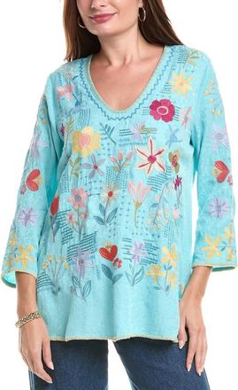 Johnny Was Inji Blouse In Marine Blue