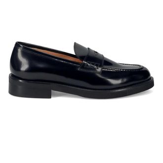 Luca Grossi Loafers, female, Black, 5 UK, Black Womens Moccasin Handcrafted in Italy