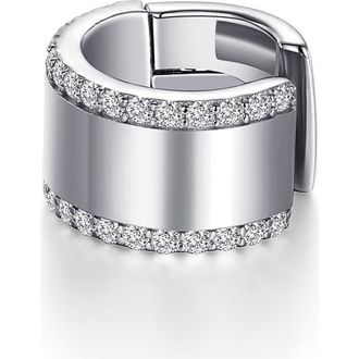 Lafonn Pav&eacute; Simulated Diamond Ear Cuff in Silver at Nordstrom Rack