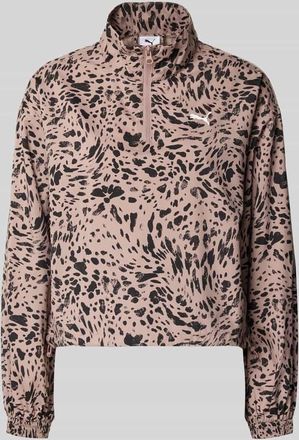 Puma Relaxed Fit Sweatshirt mit Logo-Print in Beige, Gr&ouml;&szlig;e XL