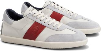 Tod's Leather & Suede Lace-Up Low Top Sneaker in White at Nordstrom, Size 9Us
