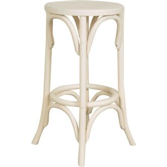 Biscottini International Sgabello Thonet in massello di frassino finitura bianca anticata