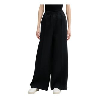 Lacoste Katoenen joggingbroek - Dames - Wijde Broeken - Zwart - L - Katoen - Broeken
