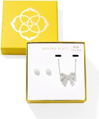 Kendra Scott Womens Krista Bow And Ashton Gift Set In Silver Neutral Mix