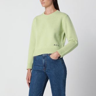 A.P.C. Maglione girocollo verde lime in lana