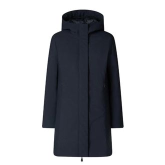 Save The Duck Single-Breasted Coats, female, Blue, S, Blue Leyla Coats for Women