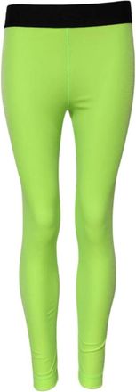 Dolce & Gabbana Groene Leggings Broek met Hoge Taille - Dames - Leggings - Groen - S - Nylon - Broeken