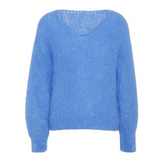 Americandreams V-neck Truien - Dames - Ronde hals truien - Blauw - L - Wol - Truien & Vesten