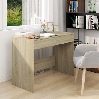 Berkfield Home Desk Sonoma Oak 101x50x76.5 cm Engineered Wood in Beige