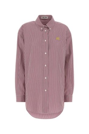 Miu Miu Purple Oversized Stripes Shirt