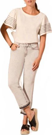 Tribal Sophia Curvy Micro Flare Crop Pants In Shadowmist