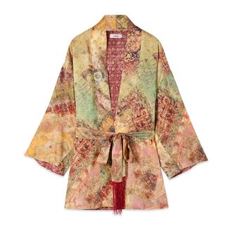 Oltre Dames, Blouses & Shirts, Beige, Maat: L/Xl Satijn