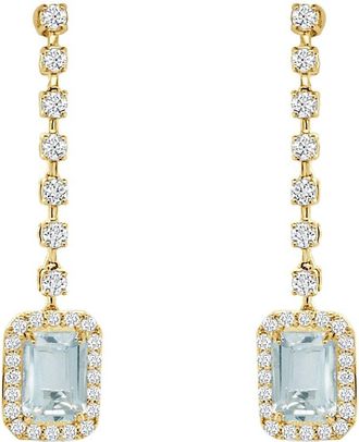 Sabrina Designs 14K 1.36 Ct. Tw. Diamond & Aquamarine Drop Earrings
