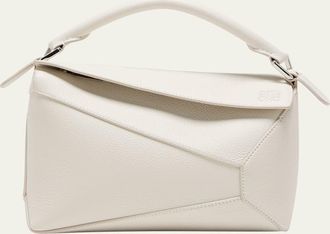 Loewe Puzzle Edge Small Top-Handle Bag in Grained Leather