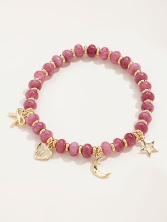 Fat Face FatFace Pink Bead Charm Bracelet