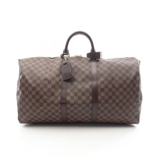 Louis Vuitton Brown Coated Canvas Pvc Damier Canvas Leather Boston Bag (Pre-Owned)
