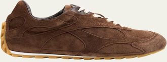 Bottega Veneta Mens Orbit Flash Suede Low-Top Sneakers