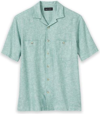 Paul Fredrick Linen Blend Solid Casual Shirt
