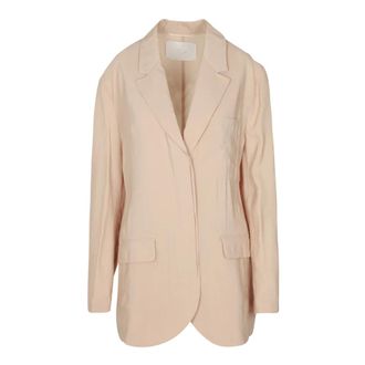 Tela Taffeta Blazer met Revers Kraag - Dames - Blazers - Beige - S - Polyester - Jassen
