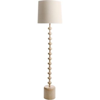 Beliani Beliani - Floor Lamp Metal Stand Beaded with Fabric Shade Classic Style Light Brown Krios