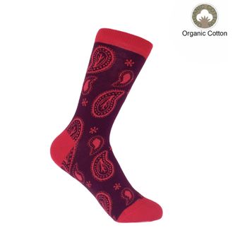 Peper Harow Paisley Womens Socks - Burgundy