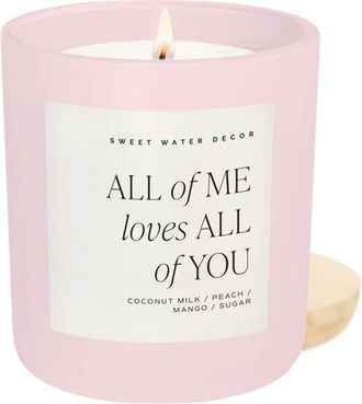 Sweet Water Decor 15 oz Wedding and Engagement Candles in All Of Me Loves All Of You at Nordstrom