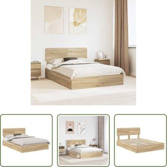 vidaXL vidaXL Letto in legno ingegnerizzato - Letto con Contenitore con testiera Rovere Sonoma 150 x 200 cm